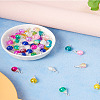 Kissitty 120Pcs 12 Colors Spray Painted Crackle Glass Pendants FIND-KS0001-28-26