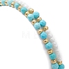 2Pcs 2 Style Natural Howlite & Glass Seed Round Beaded Stretch Bracelets Set for Women BJEW-JB09332-4