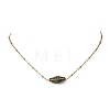 Brass Synthetic Coral and Turquoise Tibetan Beads Pendant 304 Stainless Steel Satellite Chain Necklaces NJEW-JN06517-3