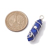 Natural Lapis Lazuli Double Terminal Pointed Pendants PALLOY-JF02673-04-3