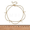 White Round Shell Pearl Charm Anklets AJEW-AN00834-4