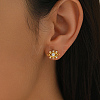 Brass Flower Stud Earrings MI5248-4
