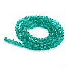 Dark Cyan Glass Bicone Beads Strands X-GLAA-S026-08-2