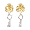 Brass Stud Dangle Earrings EJEW-G471-35GP-4
