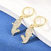 Nuggets Brass Micro Pave Clear Cubic Zirconia Leverback Earrings EJEW-H182-03G-1