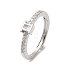 Rack Plating Brass Clear Cubic Zirconia Constellation Adjustable Rings for Women RJEW-S407-08P-02-1