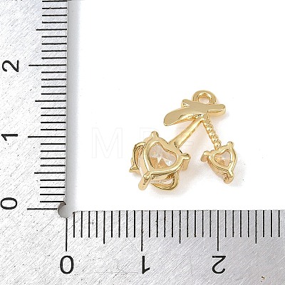 Brass Micro Pave Clear Cubic Zirconia Pendants KK-G545-20G-1