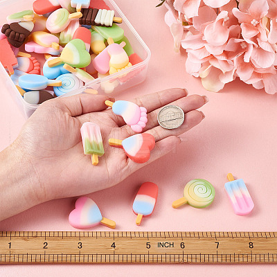 60Pcs 6 Style Resin Decoden Cabochons RESI-TA0001-36-1