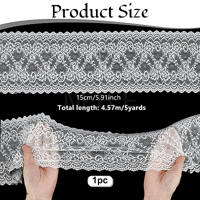 1 Roll 10% Spandex & 90% Nylon Lace Ribbon OCOR-OC0001-96C-1