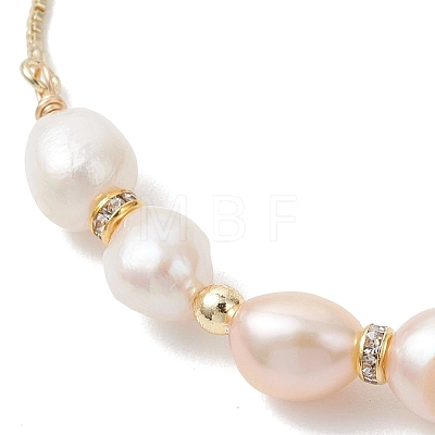 Natural Cultured Freshwater Pearl Beads Slider Bracelets BJEW-JB13410-1
