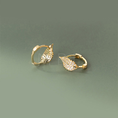 Brass Clear Cubic Zirconia Hoop Earrings FS-WG8C147-01-1