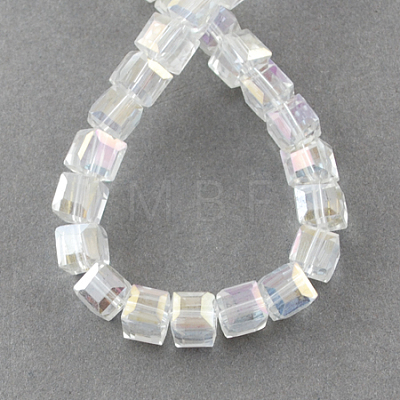 Electroplate Glass Beads Strands EGLA-R030-6x6mm-20-1