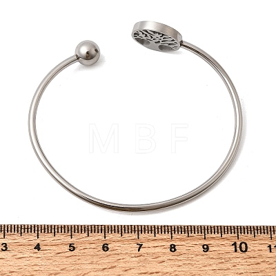 304 Stainless Steel Cuff Bangles for Women BJEW-D436-02P-1