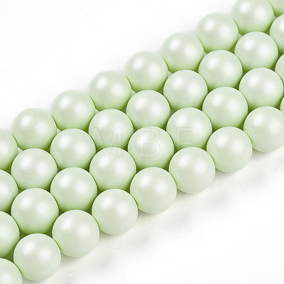 Baking Painted Pearlized Glass Pearl Bead Strands HY-N002-8mm-B02-1