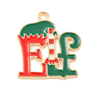 Christmas Theme Alloy Enamel Pendants ENAM-M221-01KCG-06-1