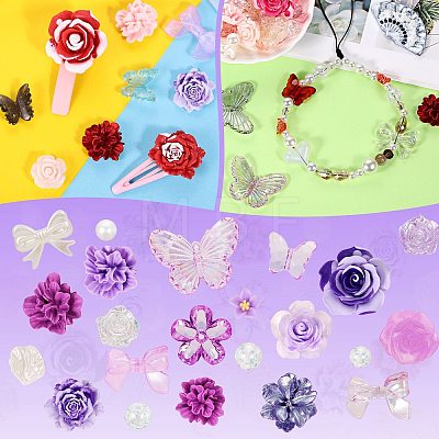 50G Resin Acrylic DIY Accessories Simulation Baroque Style Rose Halo Dyed Mixed Flower DIY Accessories JX581B-1