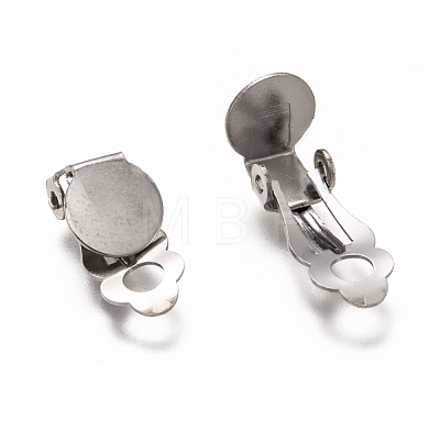 304 Stainless Steel Clip-on Earring Findings X-STAS-L259-001C-P-1