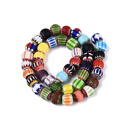 Handmade Millefiori Glass Round Beads LA-N002-10-1