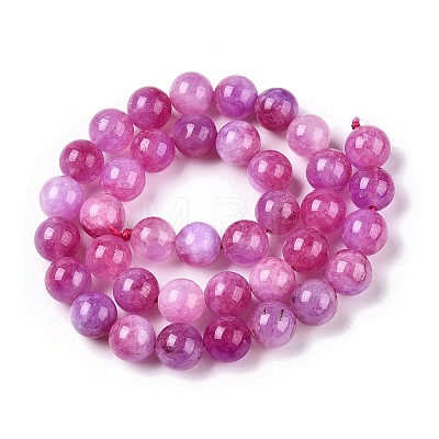 Dyed Natural White Jade Beads Strands G-T138-10mm-210-12-1