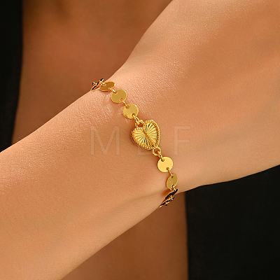 Brass Heart Link Bracelets WL3635-1-1
