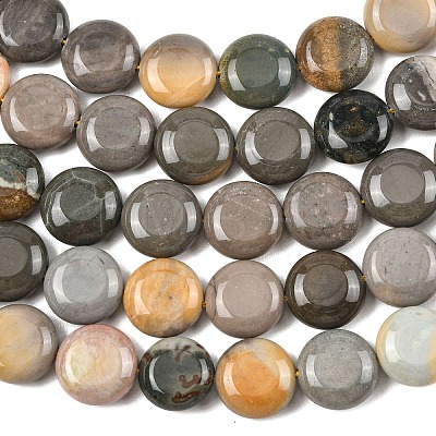 Natural Picasso Jasper Beads Strands G-L648-B03-15mm-1