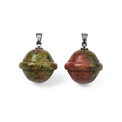 Natural Unakite Pendants PORC-T132-053M-1