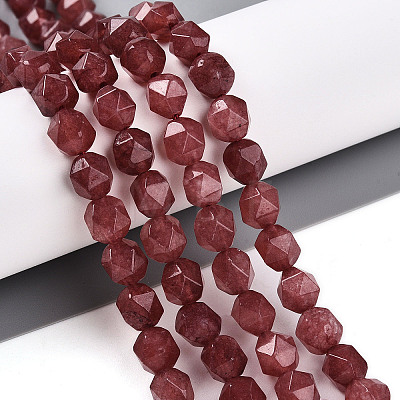 Dyed Natural White Jade Beads Strands G-T139-8mm-46O-1