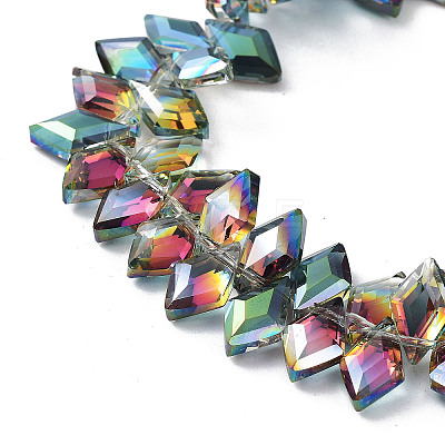 Electroplate Rhombus Glass Beads Strands EGLA-A036-12A-HP02-1