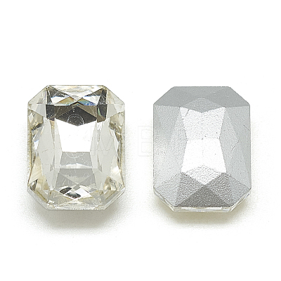 Pointed Back Glass Rhinestone Cabochons X-RGLA-T079-13x18mm-1