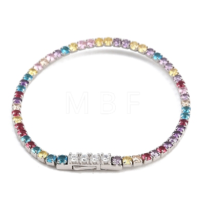 925 Sterling Silver Micro Pave Cubic Zirconia Tennis Bracelets for Women BJEW-C117-01A-P01-1