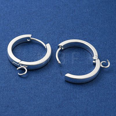 201 Stainless Steel Huggie Hoop Earrings Findings STAS-A167-01O-S-1