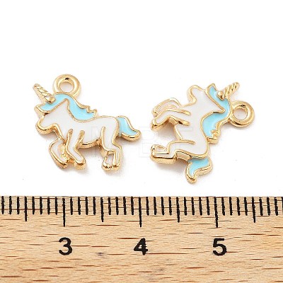 Light Gold Plated Alloy Enamel Pendants ENAM-M219-08KCG-04-1