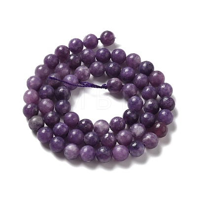 Natural Lepidolite/Purple Mica Stone Beads Strands G-B029-B03-02-1