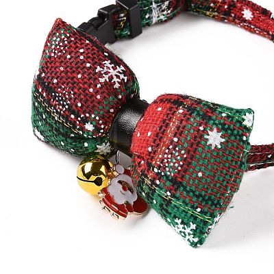 Cloth Pet's Christmas Bowknot Collar AJEW-D051-01G-1