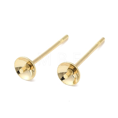 Brass Studs Earrings Finding KK-K383-01B-G-1