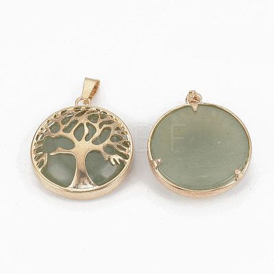 Natural Green Aventurine Pendants G-S292-10C-G-1