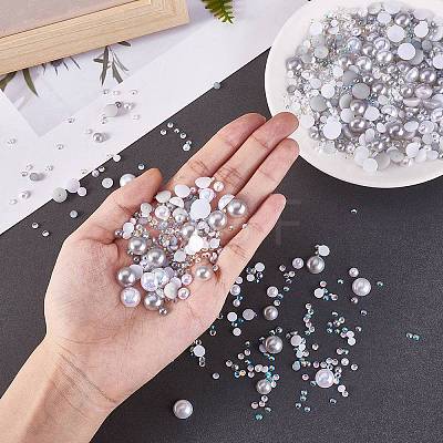 60g Resin patch multi size mixed pearl patch DIY jewelry accessories(2 bags) JX586E-1