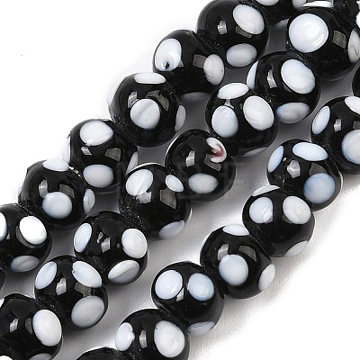 Handmade Lampwork Beads LAMP-D002-6mm-01J-1