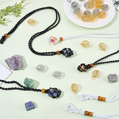 6Pcs 2 Colors Adjustable Braided Waxed Cord Macrame Pouch Necklace Making FIND-SC0023-88-1