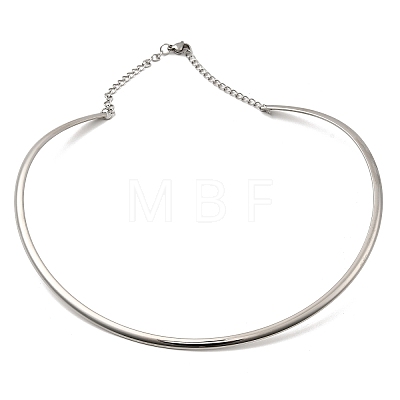 202 Stainless Steel Wire Choker Necklaces with Clasps NJEW-H011-10P-1