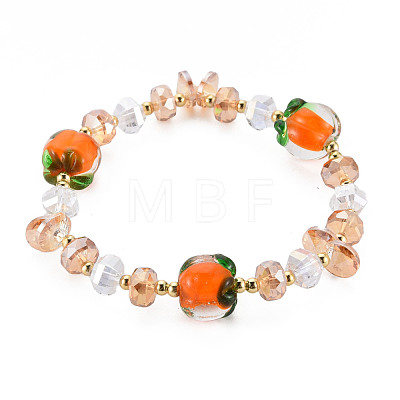 Faceted Glass Beads Stretch Bracelets BJEW-Q997-006-RS-1