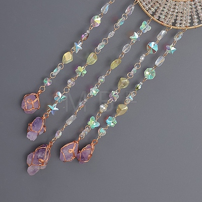 Tree of Life Natural Agate & Natural Crystal Chips Hanging Suncatchers RN-CBA387D-02G-1