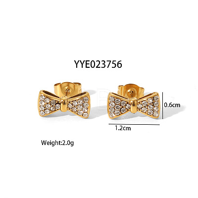 Elegant 304 Stainless Steel Bowknot Stud Earrings HU4691-1