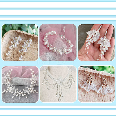 5 Strands Transparent Teardrop Glass Beads Strands GLAA-TA0004-21B-1