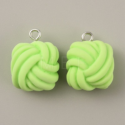 Opaque Resin Pendants RESI-WH0029-24P-03-1