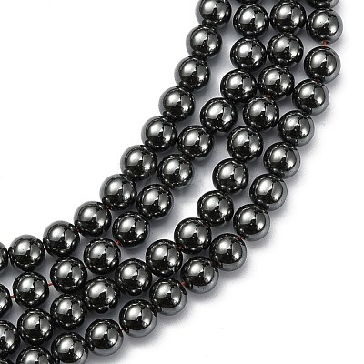 Non-Magnetic Synthetic Hematite Beads Strands X-G-H1624-8mm-2-1