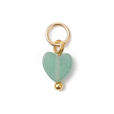 Natural Mixed Gemstone Heart Charms PALLOY-JF04905-01-1