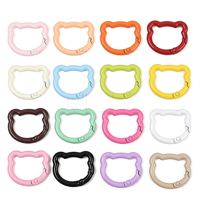 Spray Painted Alloy Spring Gate Rings FIND-T073-01M-1