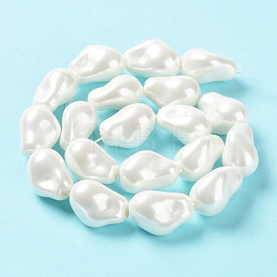 Electroplated Shell Pearl Beads Strands BSHE-G035-01A-05-1