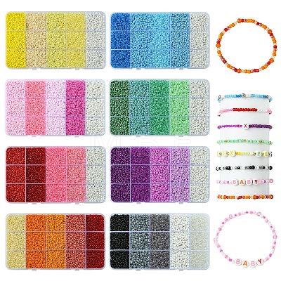 5 Colors Glass Seed Beads SEED-YW0002-49A-1